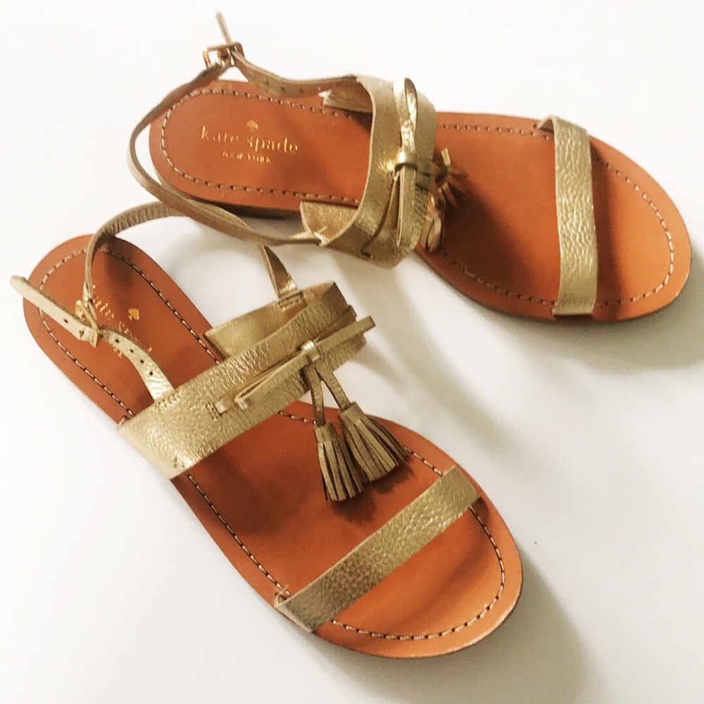 Kate Spade Gold Tassel Sandals